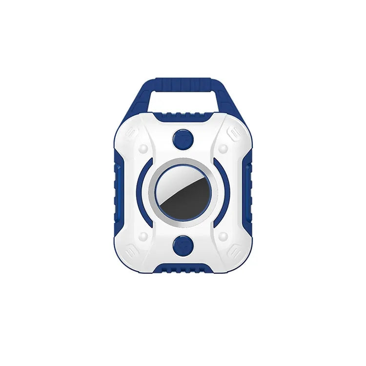 King Kong TPU + PC beschermhoesje voor Apple AirTag (donkerblauw + wit)