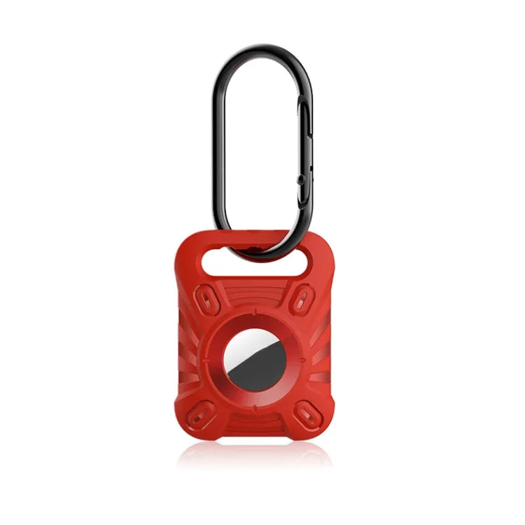 ET-serie schokbestendig TPU-beschermhoesje met karabijnhaak voor Apple AirTag (rood)
