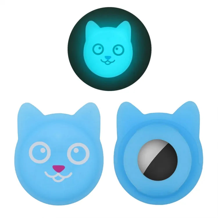 Siliconen halsbandhoesje voor Apple AirTag (fluorescerend blauw)