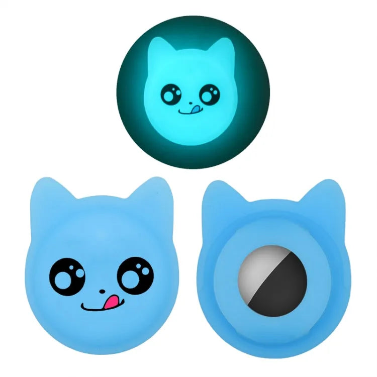 Siliconen halsbandhoesje voor Apple AirTag (fluorescerend blauw)