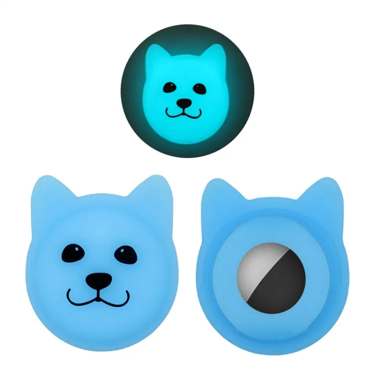 Siliconen halsbandhoesje voor Apple AirTag (fluorescerend blauw)