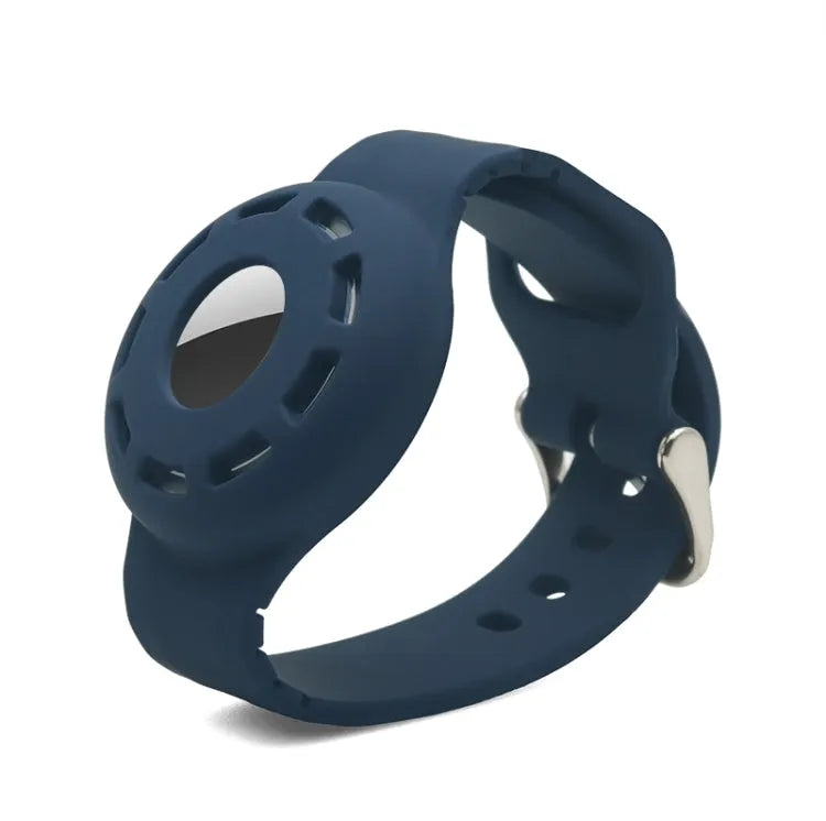 Siliconen beschermhoesje met polsband voor Apple AirTag (marineblauw)