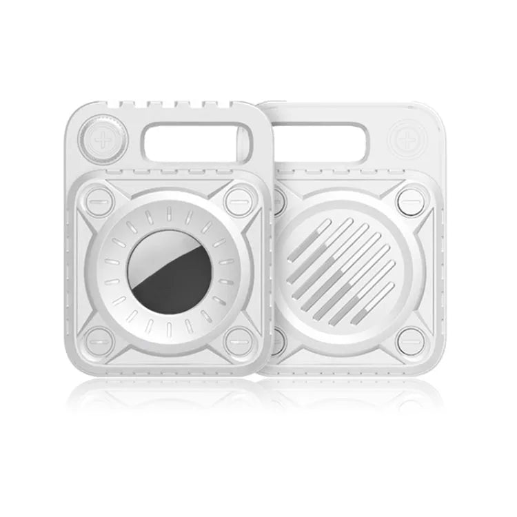 Punk Armor schokbestendig TPU beschermhoesje met sleutelhaaklus voor Apple AirTag (wit)