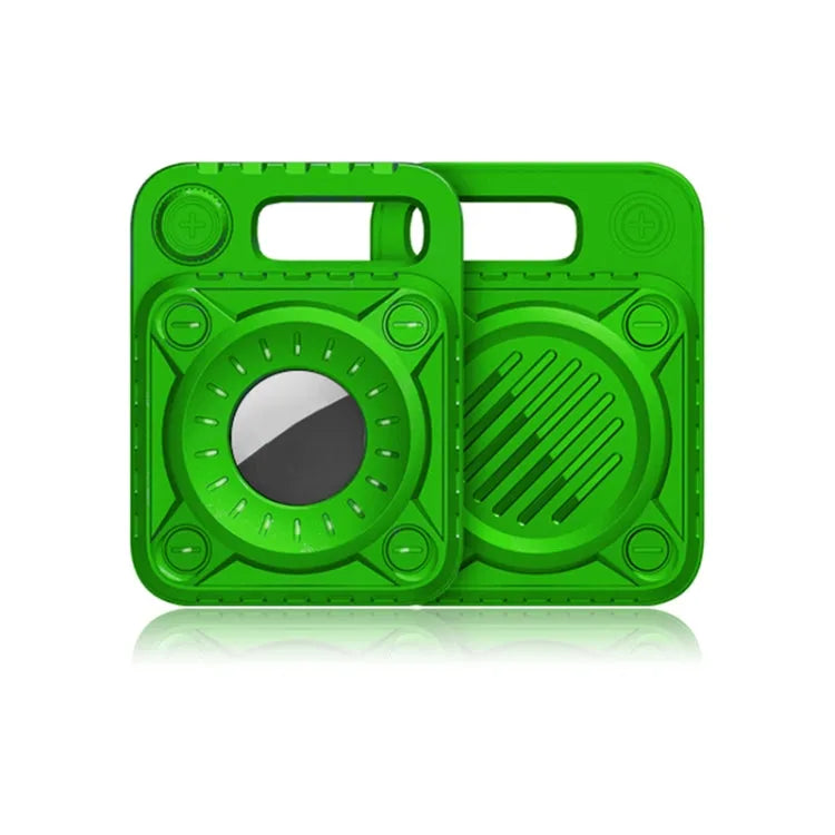 Punk Armor schokbestendig TPU beschermhoesje met sleutelhaaklus voor Apple AirTag (bamboegroen)