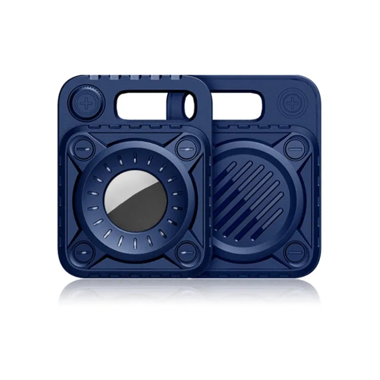 Punk Armor schokbestendig TPU beschermhoesje met sleutelhaaklus voor Apple AirTag (blauw)