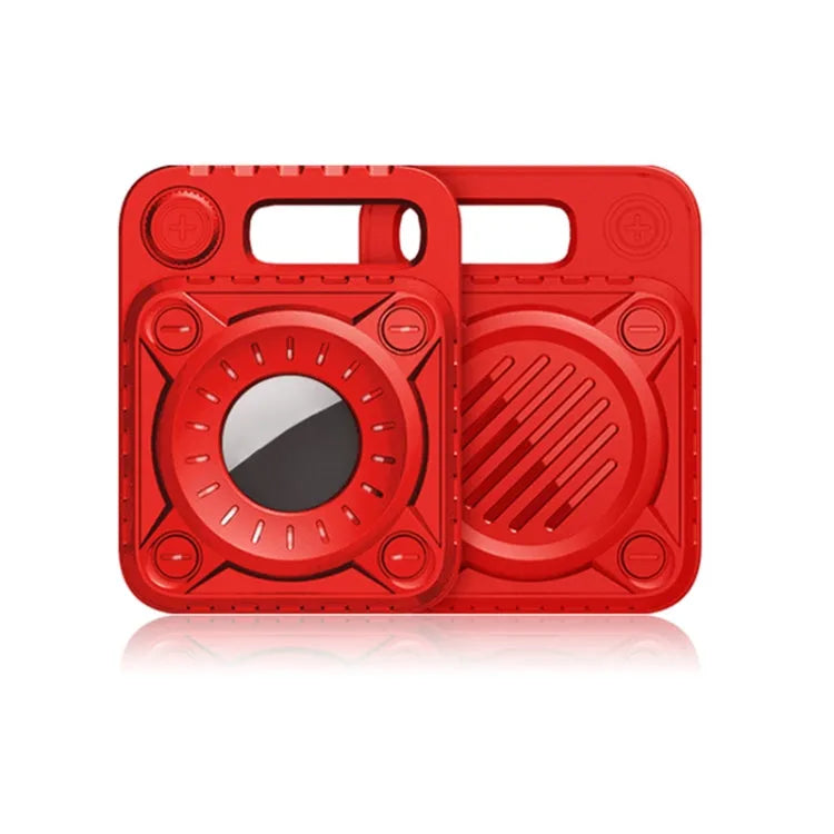 Punk Armor schokbestendig TPU beschermhoesje met sleutelhaaklus voor Apple AirTag (rood)