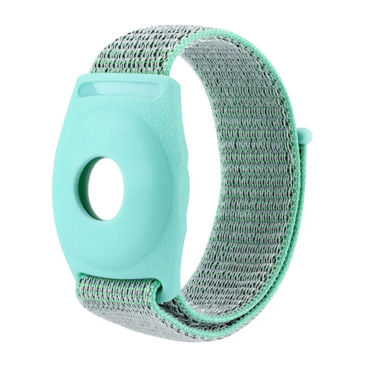 Nylon polsband met houder voor Apple AirTag, maat 17 cm (kinderen) (zeeblauw)