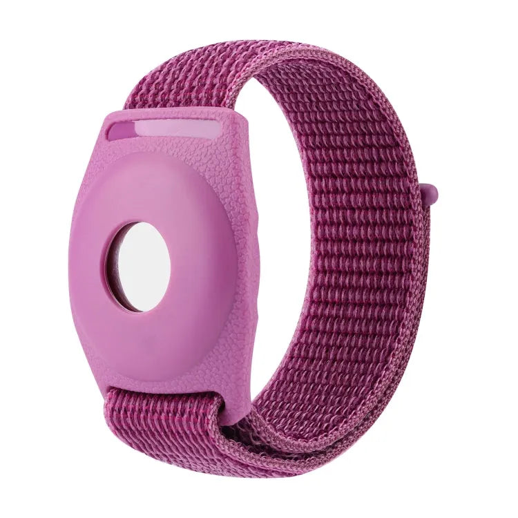 Nylon polsband met houder voor Apple AirTag, maat 22 cm (volwassenen) (drakenfruit)