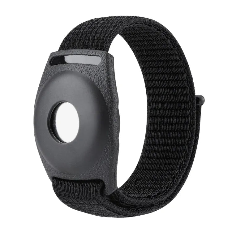 Nylon polsbandhouder voor Apple AirTag — 17cm kinderen (deep black)