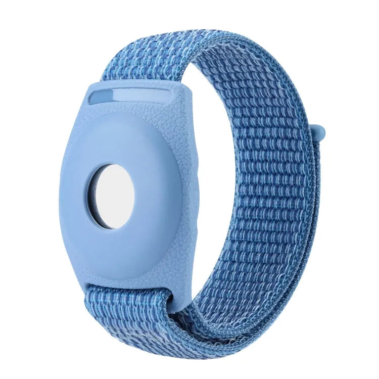 Nylon polsbandhouder voor Apple AirTag — 17cm kinderen (cape blue)