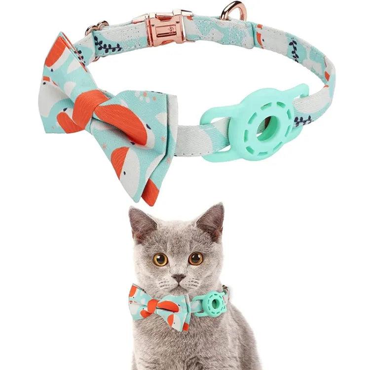 Huisdierhalsband met AirTag-houder en veiligheidsgesp (mintgroen)