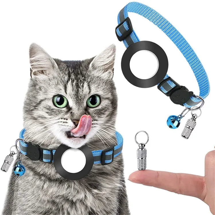Pendentif pour collier de chien/chat anti-perte avec clochette pour Airtag (bleu)