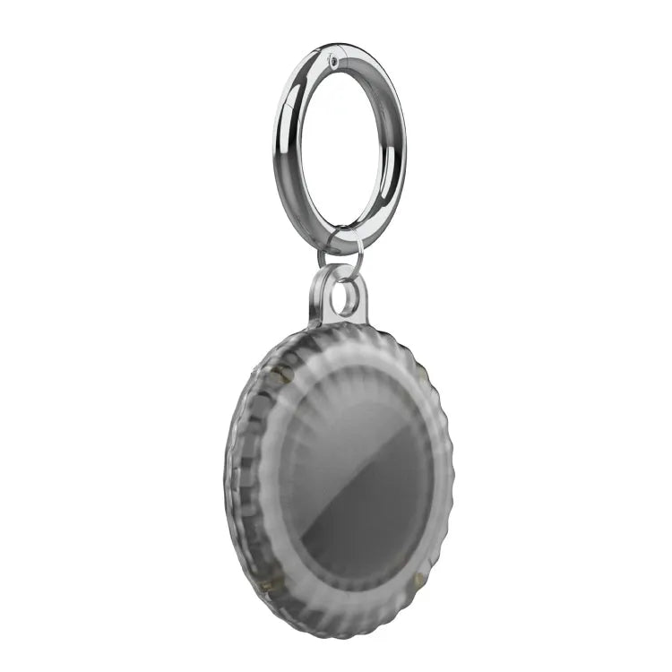 IP68 waterdichte PC-behuizing met sleutelhanger voor Apple AirTag (transparant zwart)