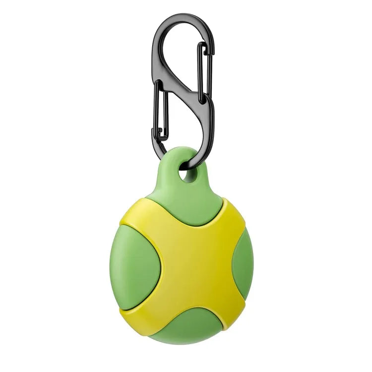Waterdichte rugged AirTag-hoes met carabiner voor Apple AirTag (groen-geel)
