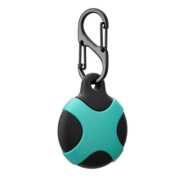 Waterdichte rugged AirTag-hoes met carabiner voor Apple AirTag (zwart-blauw)