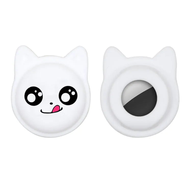 Cartoon AirTag-houder voor huisdierhalsband voor Apple AirTag (wit)