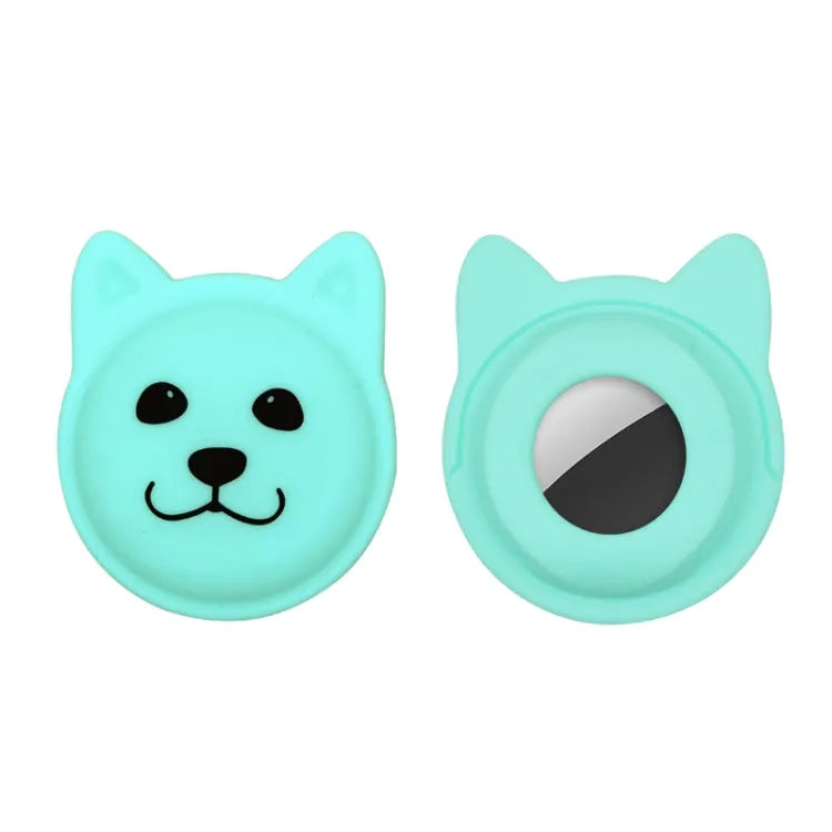 Cartoon AirTag-houder voor huisdierhalsband voor Apple AirTag (mintgroen)