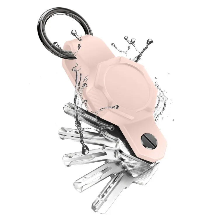 All Inclusive waterdichte siliconen beschermhoes met sleutelhanger voor Apple AirTag (roze)