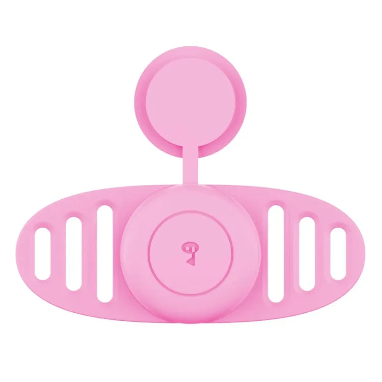 Binaural waterdichte beschermhoes voor Apple AirTag huisdierhalsband (roze)