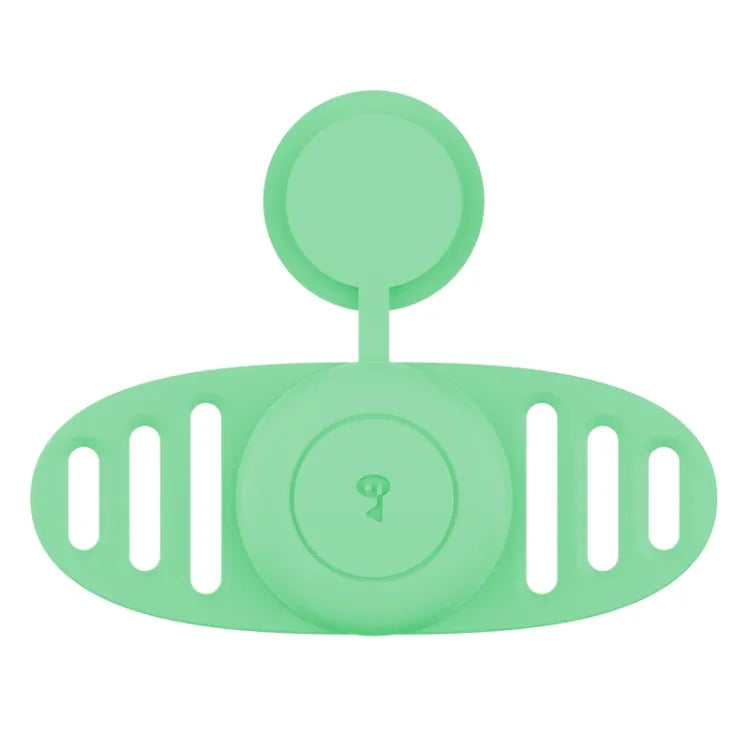 Pour Airtag Binaural Cover Étui de suivi étanche pour collier de chien, couvercle en silicone pour localisateur, couleur : vert matcha