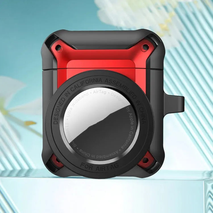 Beschermhoes met AirTag-vak voor Apple AirPods 1/2 (rood)