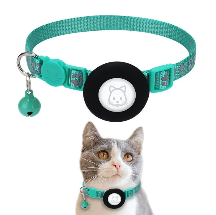 Reflecterende huisdierhalsband met bel voor Apple AirTag (groen)