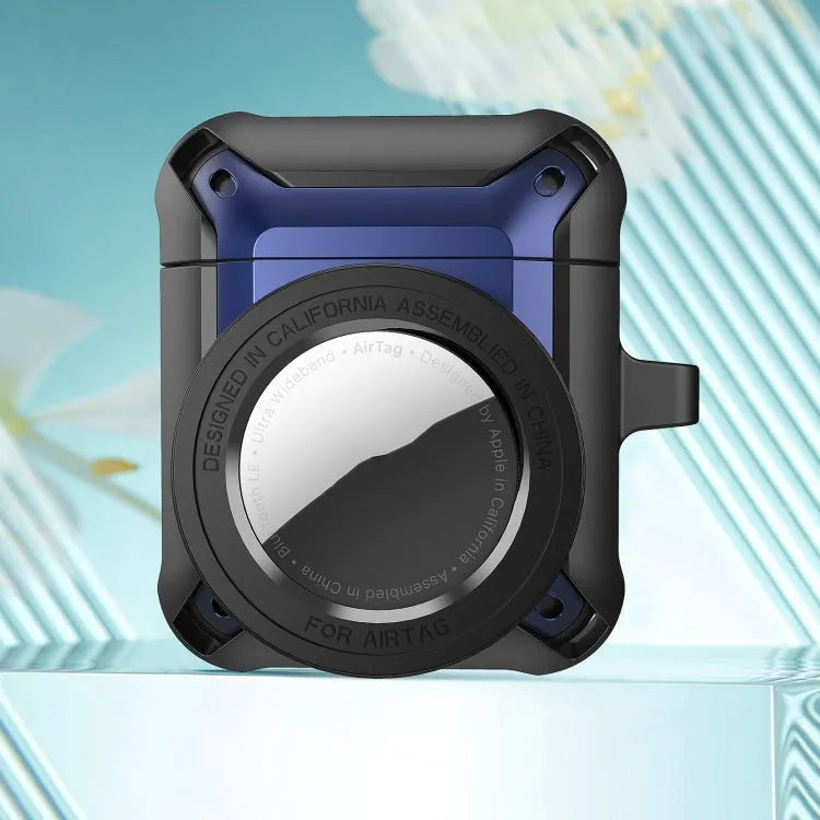 Siliconen hoes met AirTag-vak voor Apple AirPods 1/2 (blauw)
