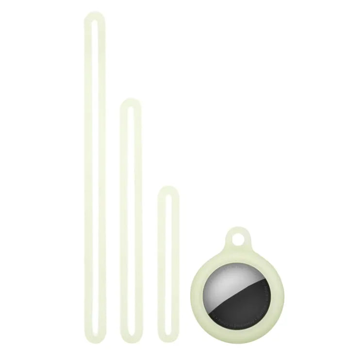 Siliconen beschermhoes met 3 lanyards voor Apple AirTag (lichtgevend)