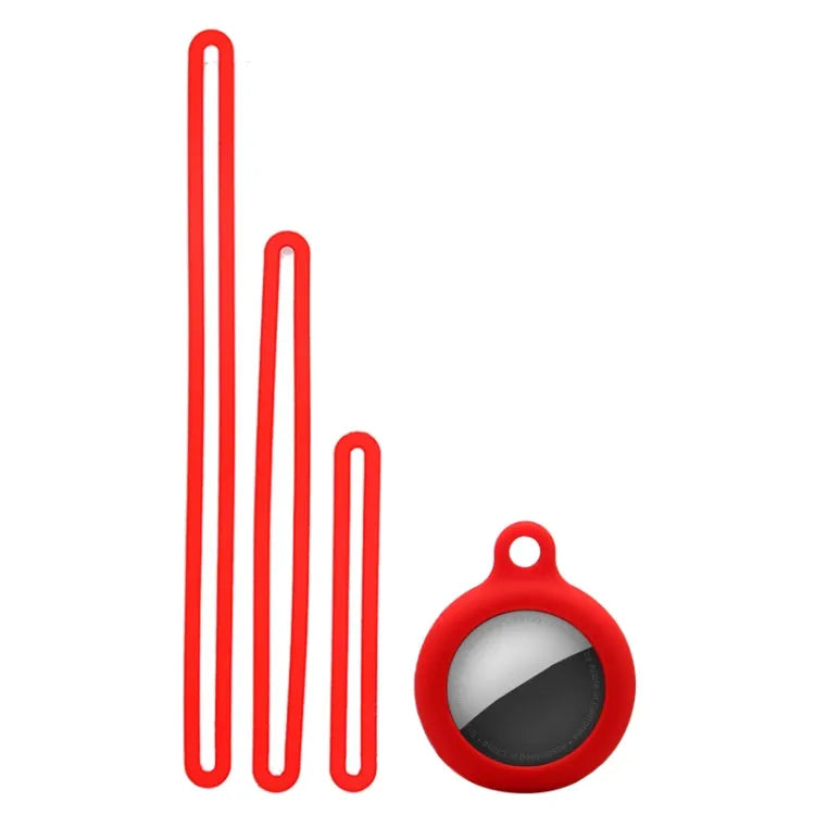 Siliconen beschermhoesje met 3 lussen voor Apple AirTag (rood)