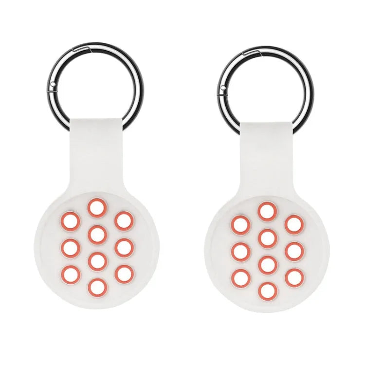 Geperforeerde siliconen case voor Apple AirTag — 2 stuks (wit roze 06)