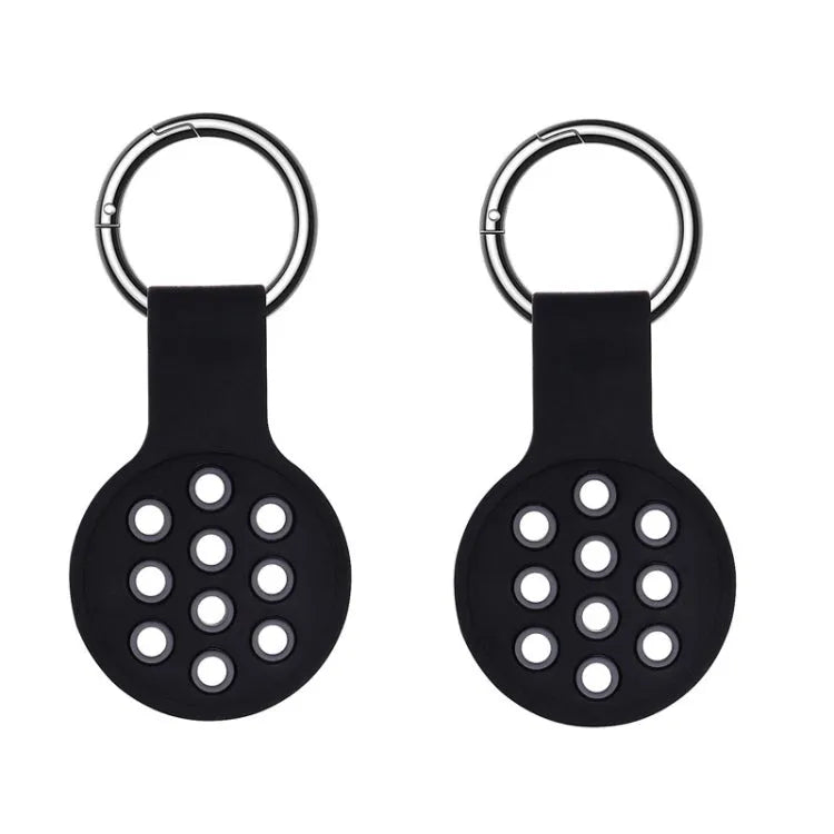 Geperforeerde siliconen case voor Apple AirTag — 2 stuks (zwart grijs 02)
