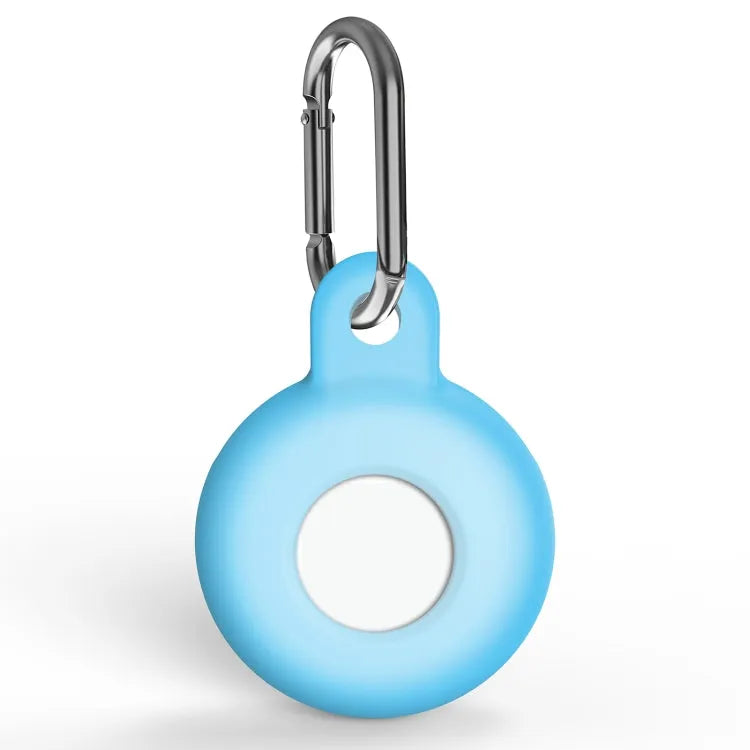 Siliconen Beschermhoesje met Karabijnhaak voor Apple AirTag (fluorescerend blauw)