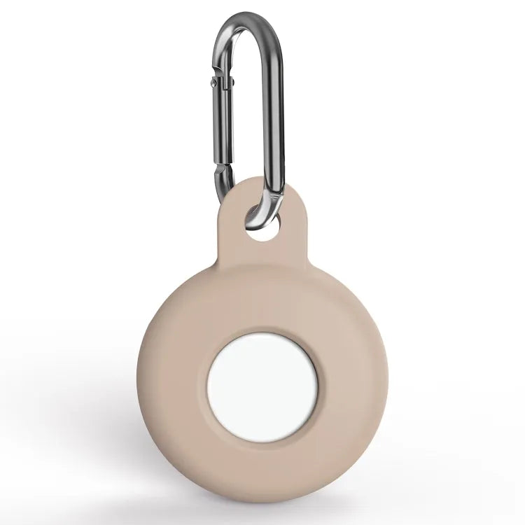 Siliconen beschermhoes met karabijnhaak voor Apple AirTag (zandroze)
