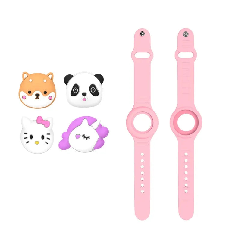 Siliconen horlogeband-beschermhoes voor Apple AirTag (roze)