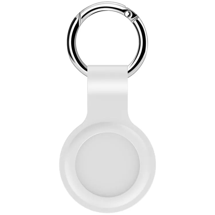 2 étuis de protection antichoc et anti-rayures en silicone avec crochet pour AirTag (blanc)