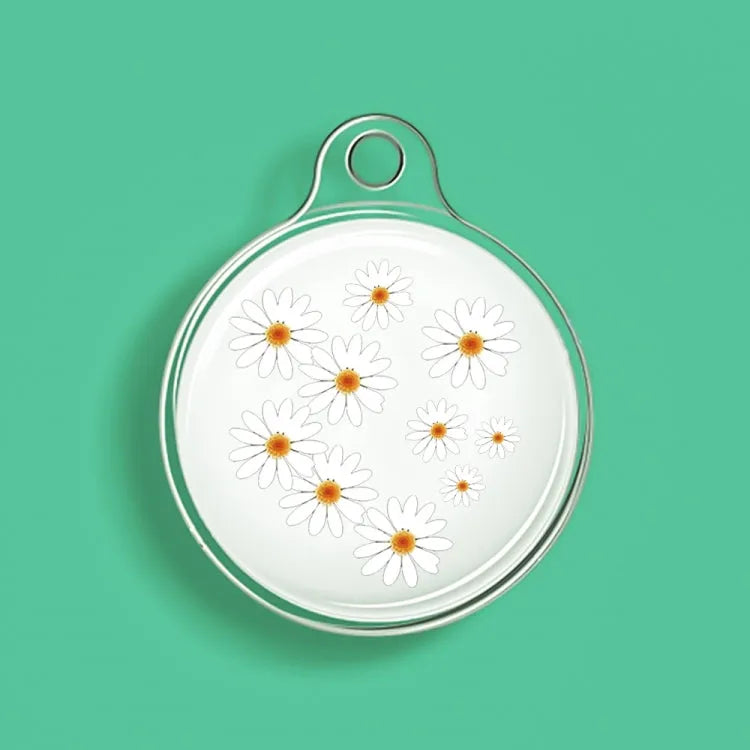 Transparant TPU beschermhoesje voor Apple AirTag (klein chrysant-patroon)