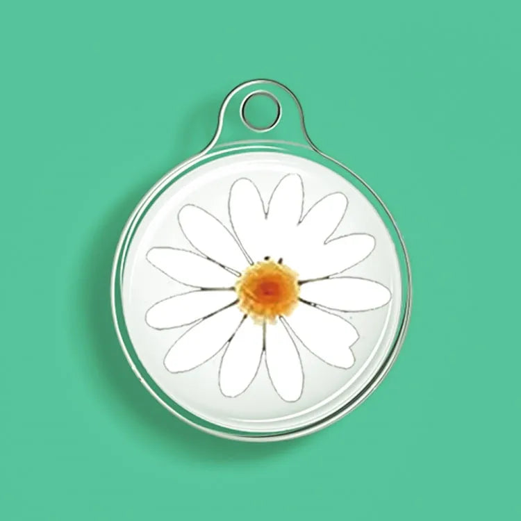 Transparant TPU beschermhoesje voor Apple AirTag (groot chrysant-patroon)
