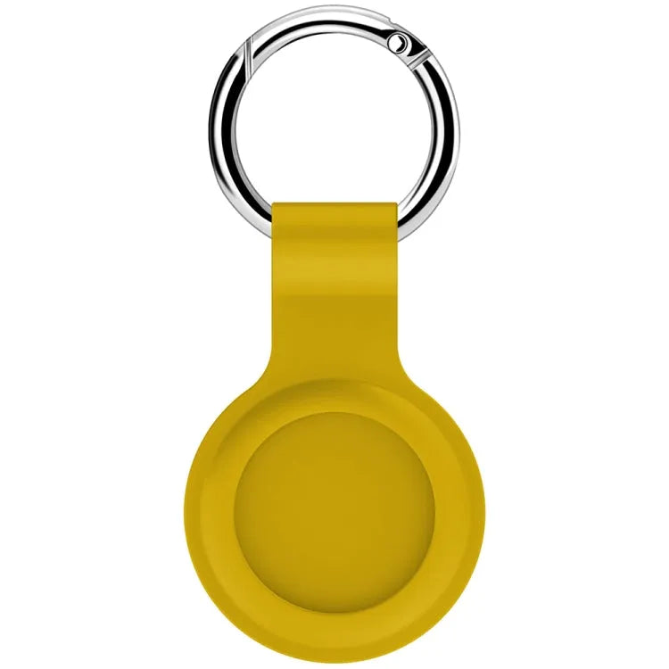 2 Stück Stoßfeste, kratzfeste Silikon-Schutzhülle mit Haken für Airtag (Zitronengelb)