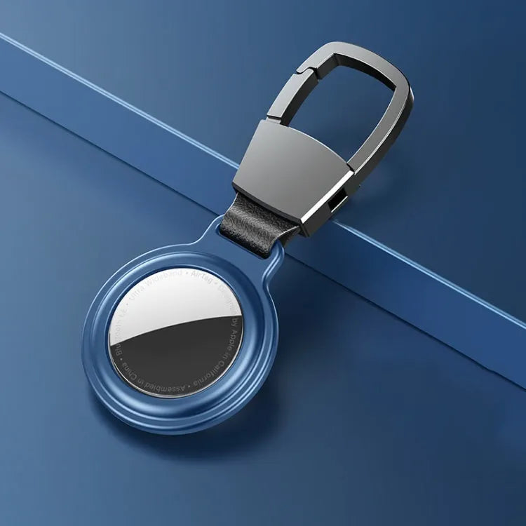 Coque de protection antichoc en aluminium pour AirTag (bleu marine)