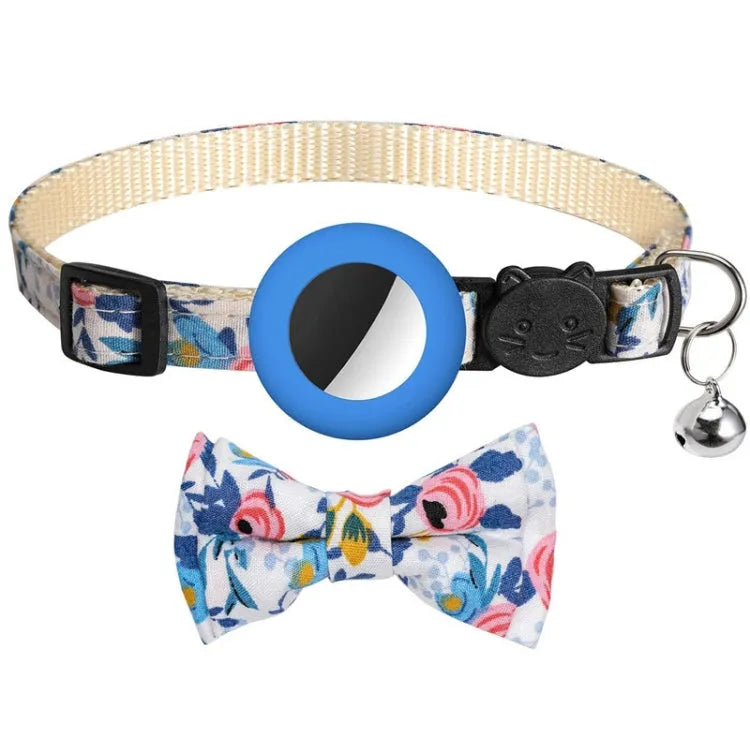 Huisdierhalsband met belletje en AirTag-houder voor Apple AirTag (blauw)