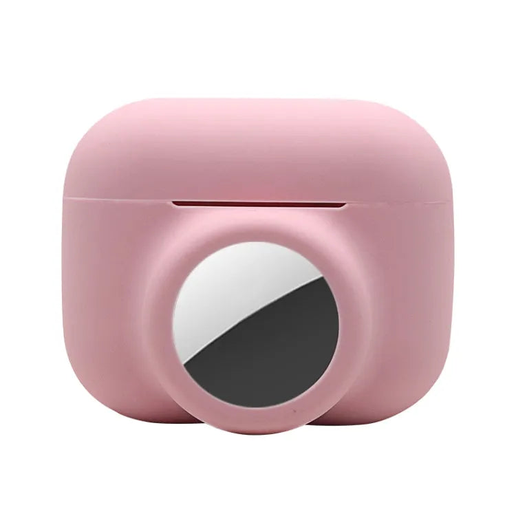 Coque de protection intégrale antichoc en silicone 2 en 1 pour Airpods Pro / Airtag (rose)