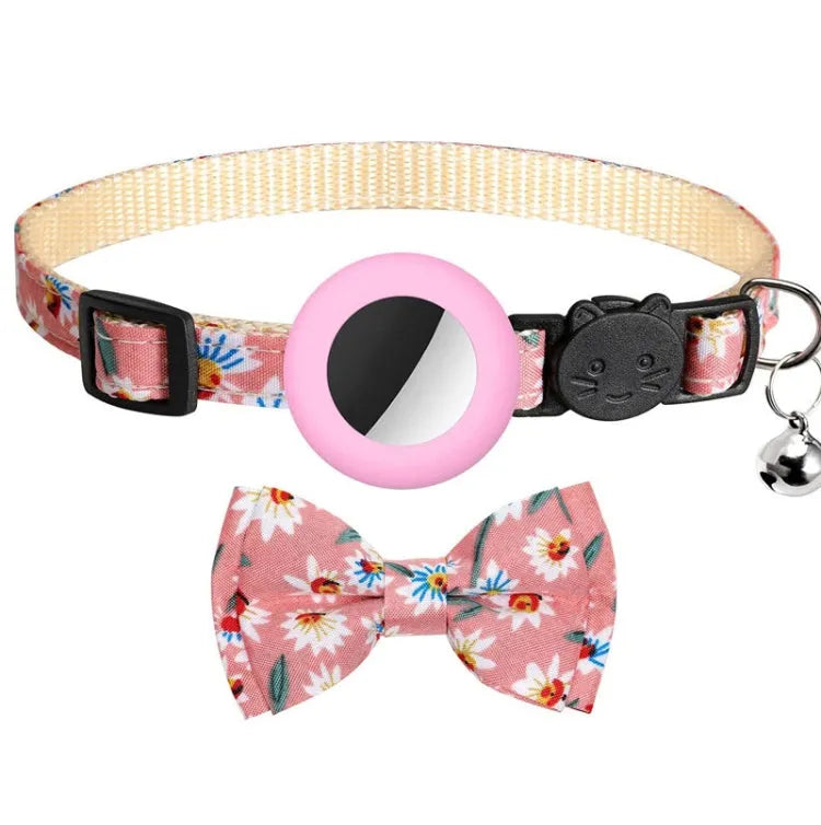 Anti-verloren huisdierhalsband met bel voor Apple AirTag (roze)