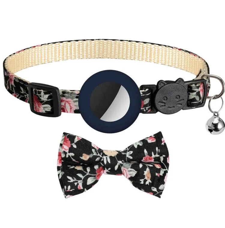 Anti-verloren huisdierhalsband met bel voor Apple AirTag (diepblauw)