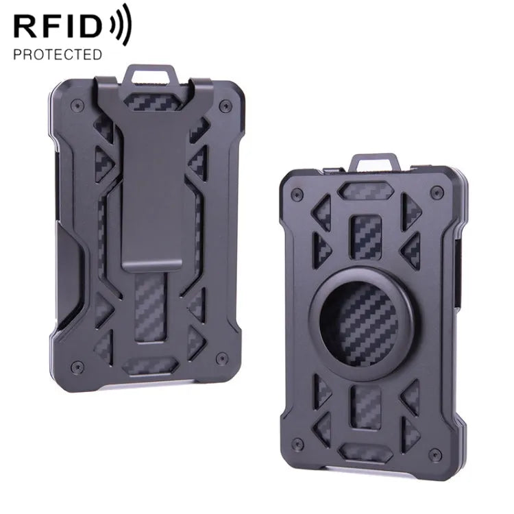 Metalen anti-diefstal RFID-kaarthouder portemonnee voor Apple AirTag (zwart)