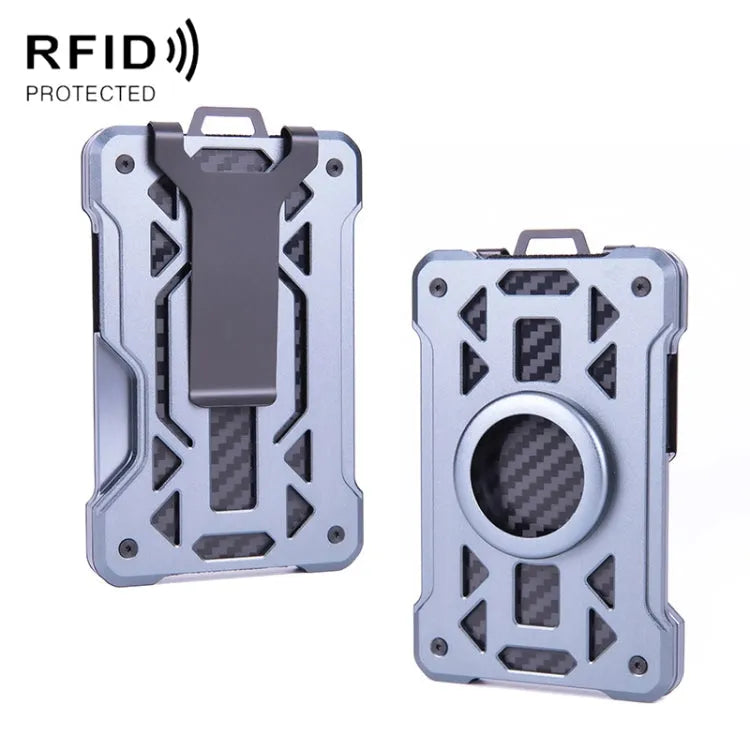 Metalen anti-diefstal RFID-kaarthouder portemonnee voor Apple AirTag (grijs)