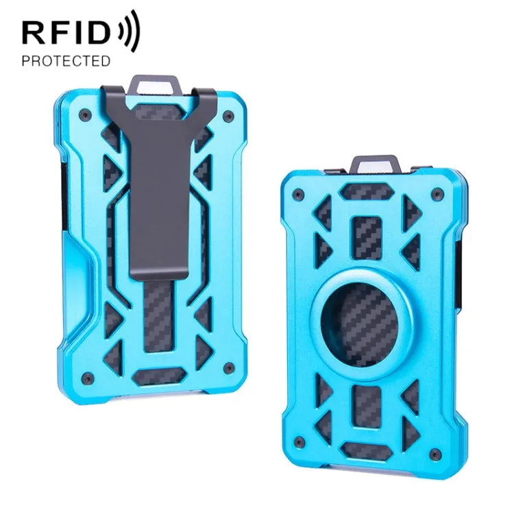 Metalen anti-diefstal RFID-kaarthouder portemonnee voor Apple AirTag (blauw)