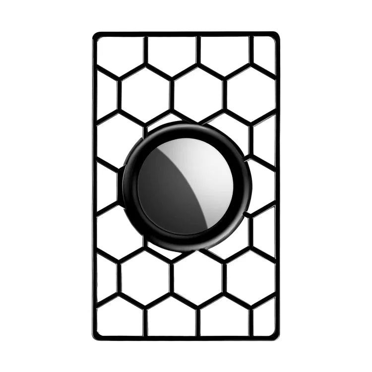 Kaartvormige honingraat beschermhoes voor Apple AirTag (zwart)