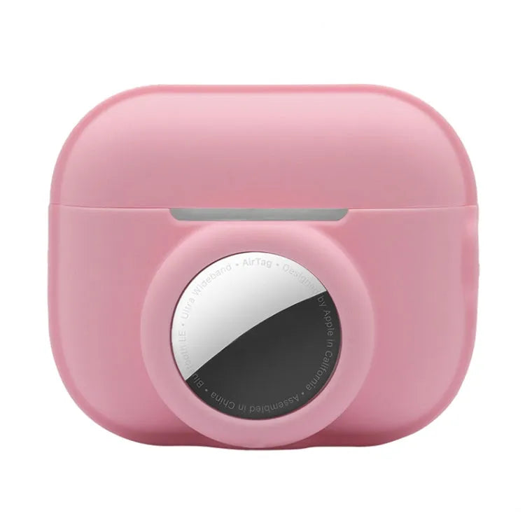 Für AirPods Pro 2 / AirTag 2 in 1 stoßfeste Silikon-Schutzhülle mit voller Abdeckung (Rosa)