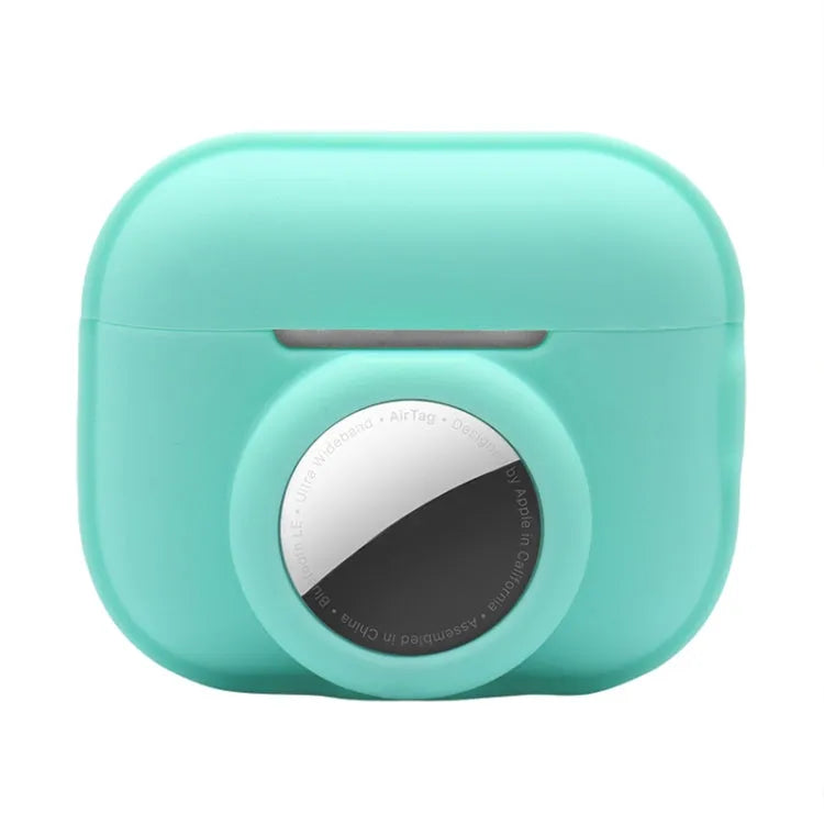 Für AirPods Pro 2 / AirTag 2-in-1 stoßfeste Silikonschutzhülle mit vollständiger Abdeckung (Blaugrün)