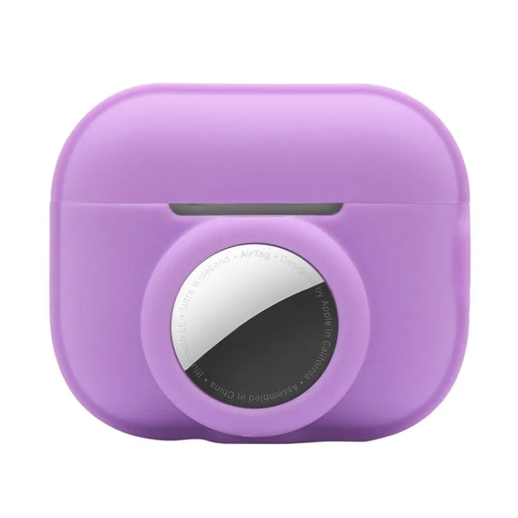 AirPods Pro 2 / AirTag 2 in 1 schokbestendig siliconen beschermhoes met volledige dekking (paars)
